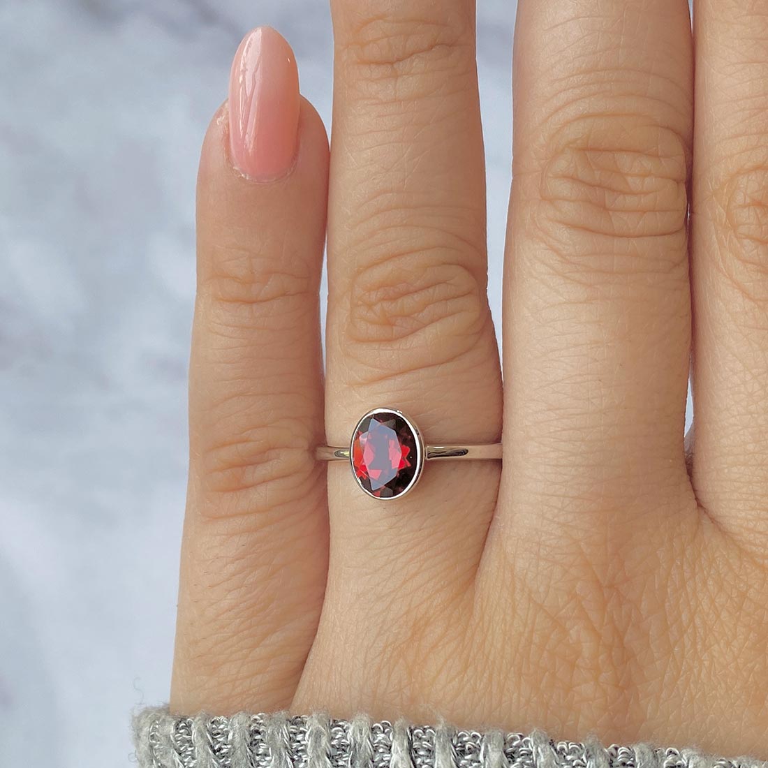 Garnet Ring-(GAR-SR-248.)
